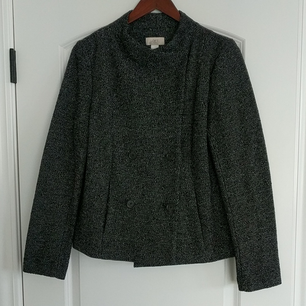 New tweed double breasted blazer.
